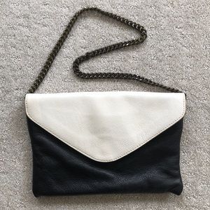 J. Crew | Black & White Leather Handbag